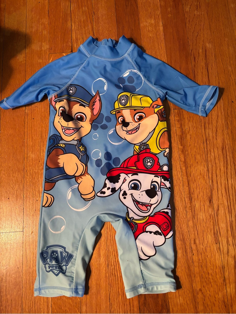 Paw Patrol Light Blue Toddler Swim Sunsuit with Character Logo